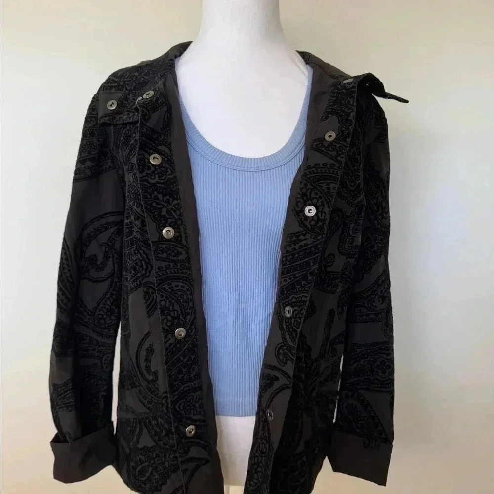 Chico’s Zenergy Velvet Detail Jacket S/M - Picture 2 of 8